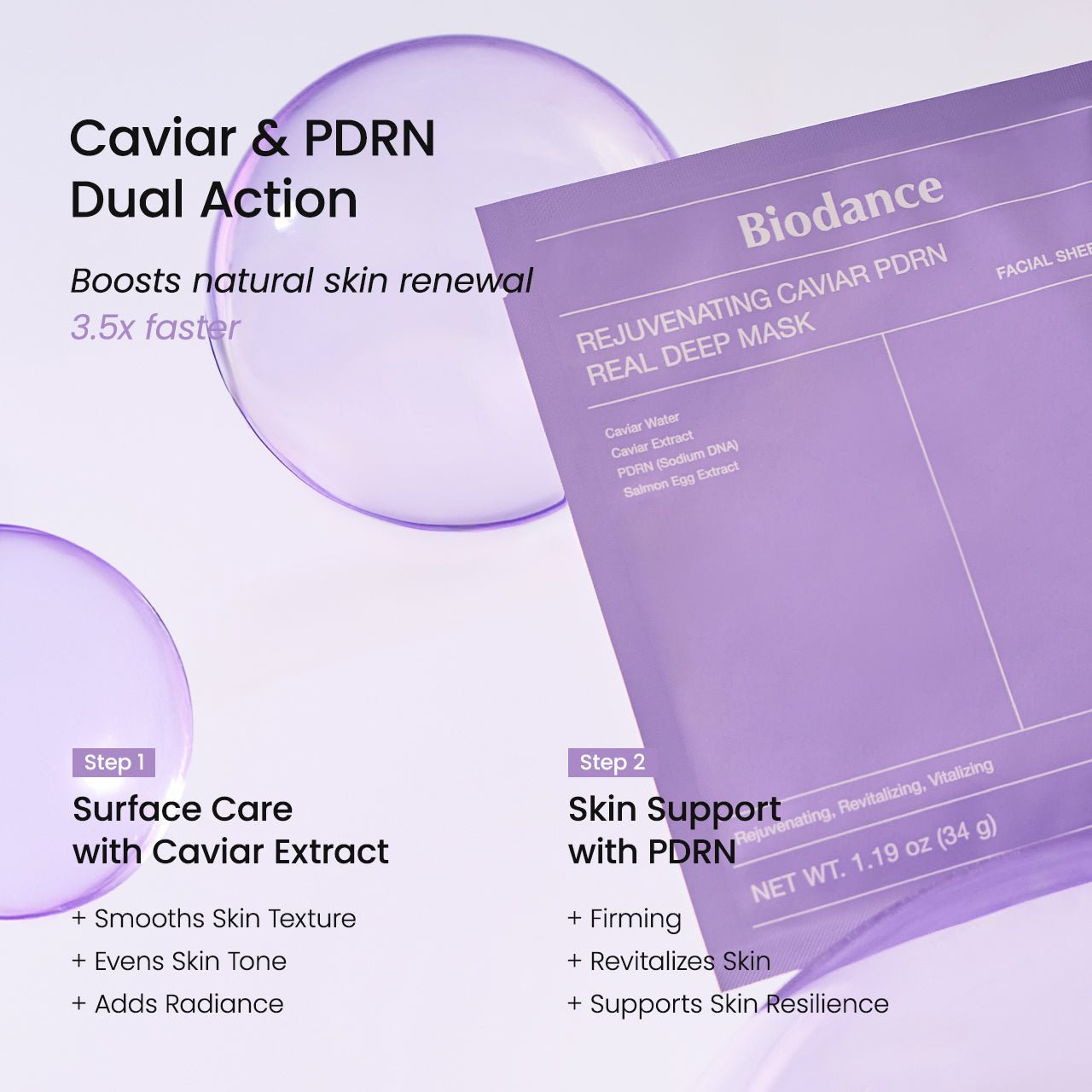 Rejuvenating Caviar PDRN Real Deep Mask - Lumiso
